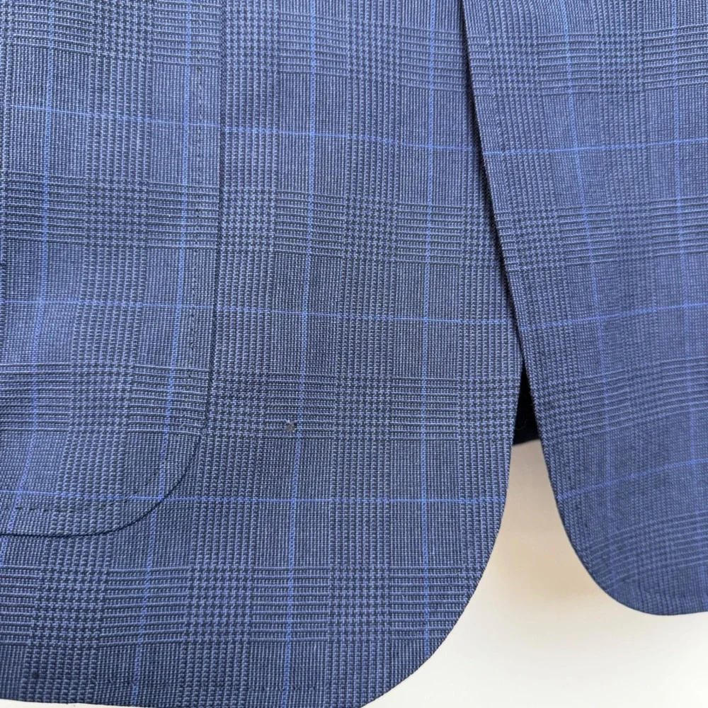 Billy Reid 38 X 31 Heirloom Mens Blue Glen Plaid 2-Button Suit USA Made Tailored